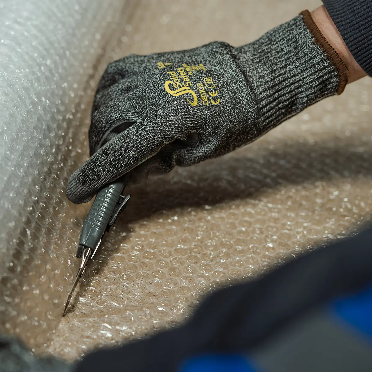 Schnittschutzhandschuhe, Größe 8, grau, SolidSafety Cut High