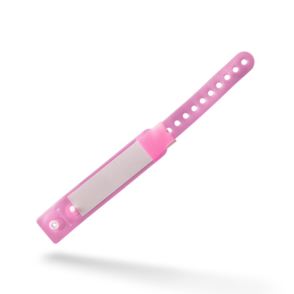 PVC Kinder Patientenarmband, Farbe rosa, 162 x 18 mm: beschriftbares Namensarmband aus latexfreiem Kunststoff für die kleinen Patienten als Stationsbedarf kaufen.