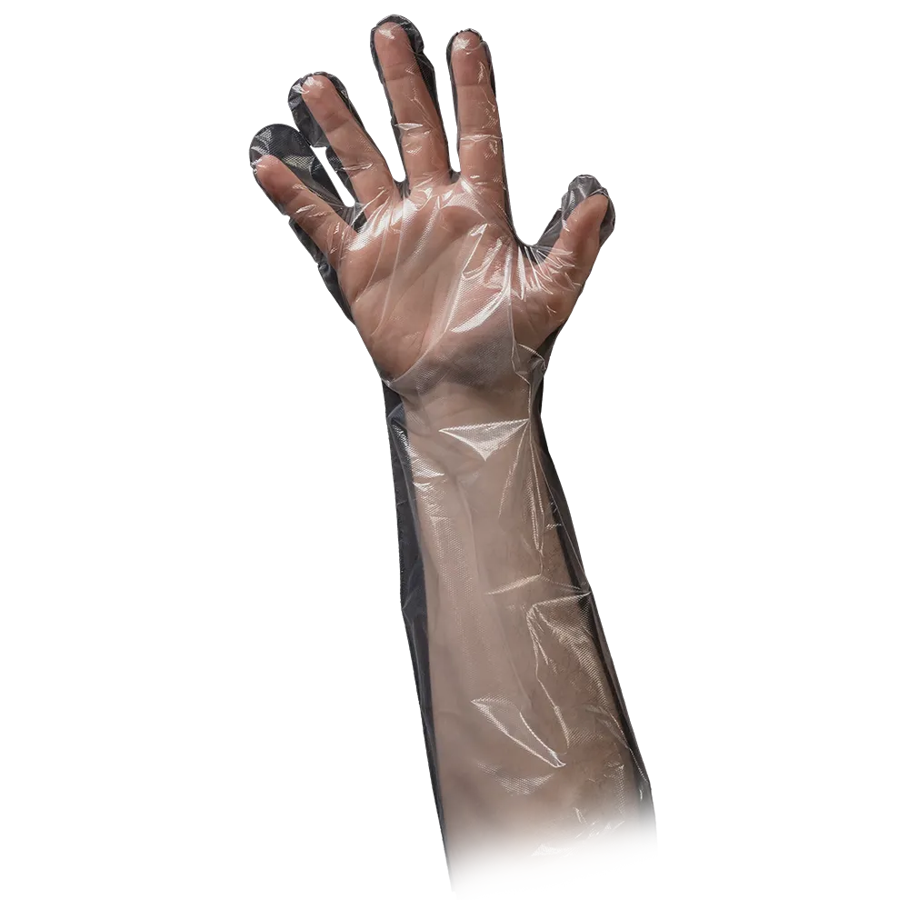 PE Handschuh, transparent, milchig, Größe unisize, gehämmert, Med-Comfort