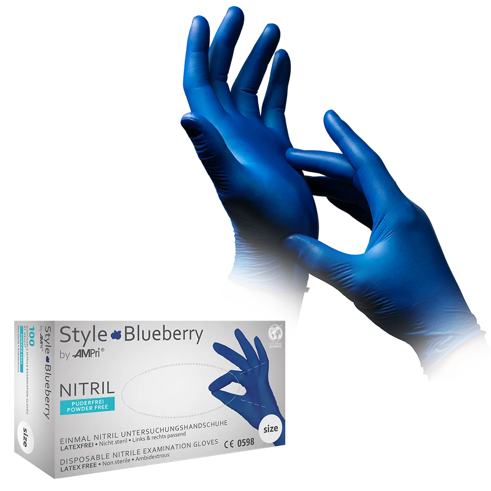 Nitrilhandschuhe, dunkelblau, blau, Größe XL, puderfrei, Style blueberry by Med-Comfort