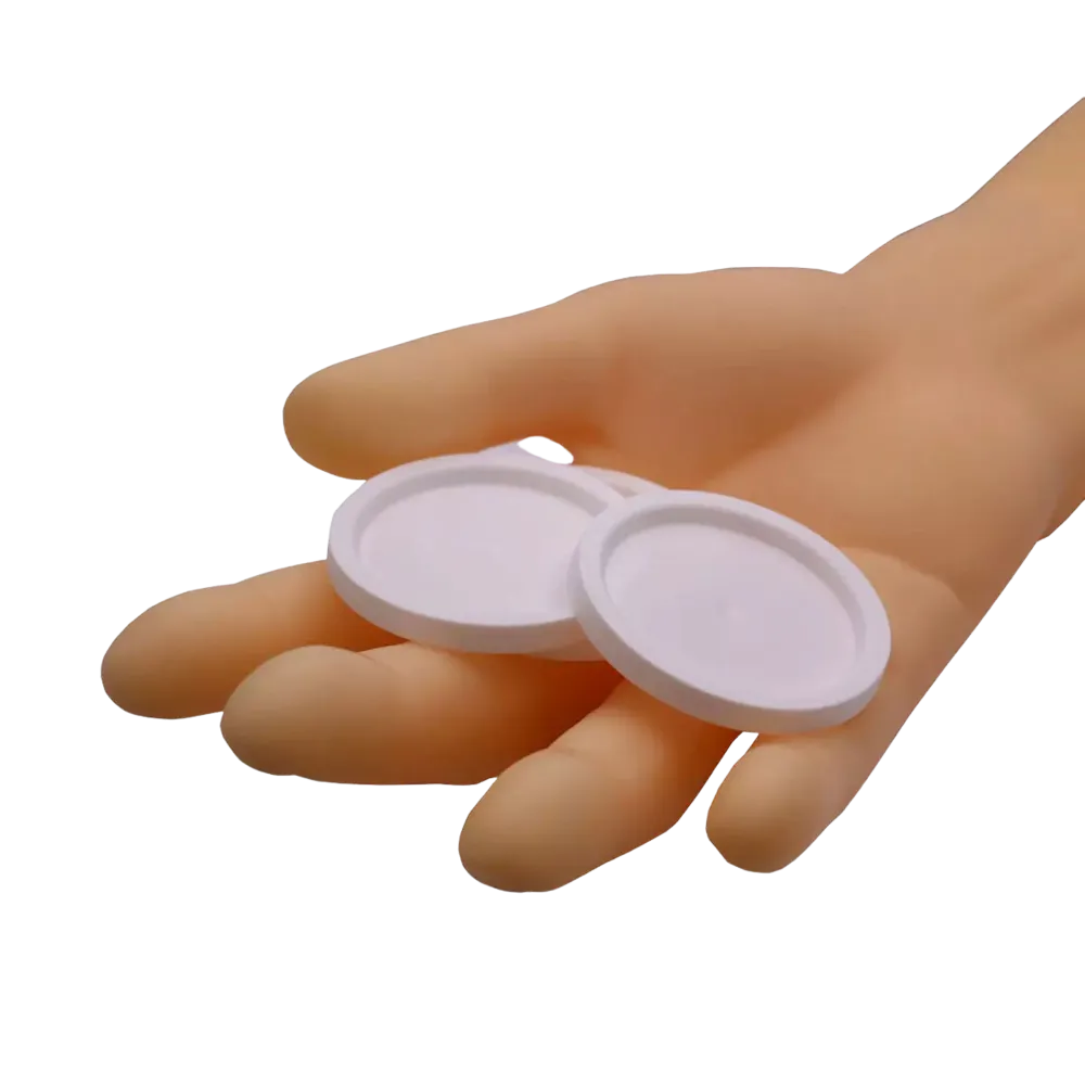 PE Deckel für Medizinbecher, Farbe weiß