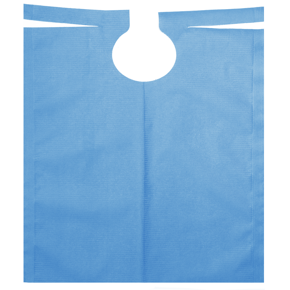 Patientenumhang mit PE Beschichtung, Farbe hellblau, blau, 500 x 600 mm: Patientenumhang für den Dentalbedarf kaufen.