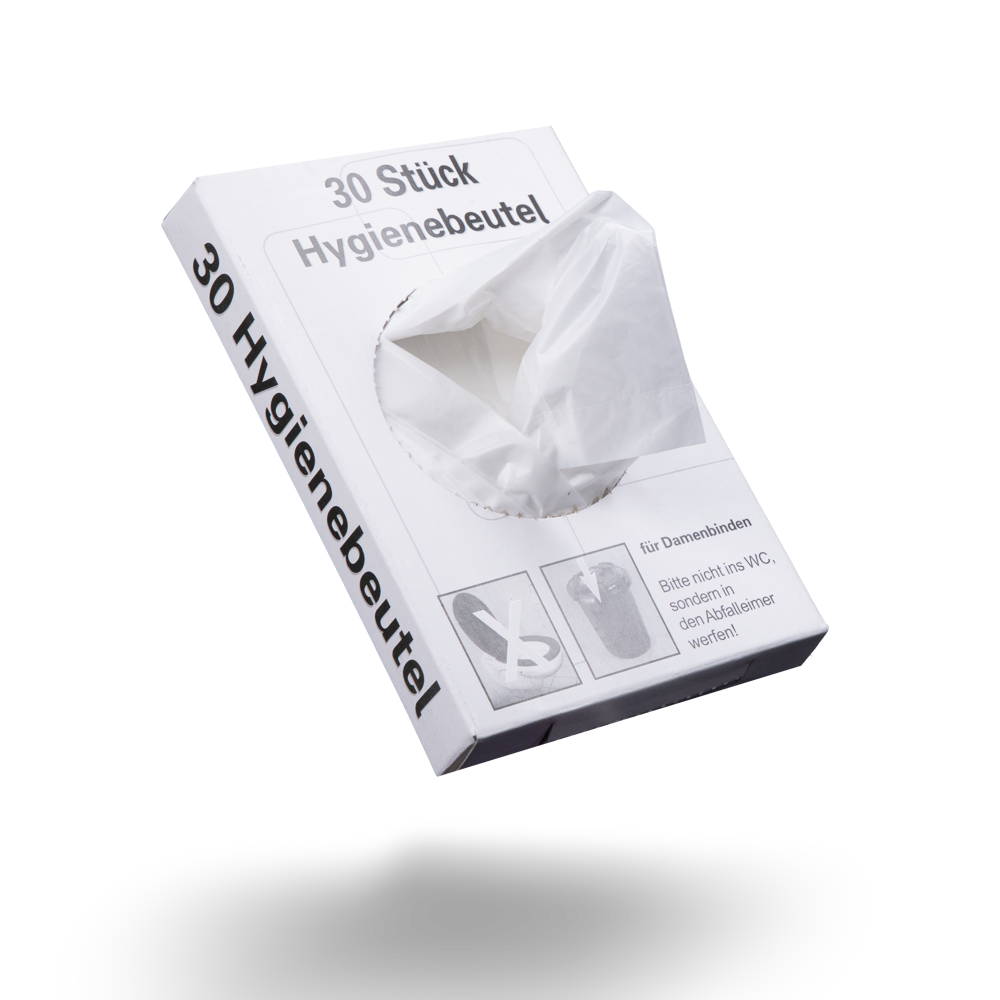 PE Hygienebeutel, weiß, 8 x 6 x 25,5 cm
