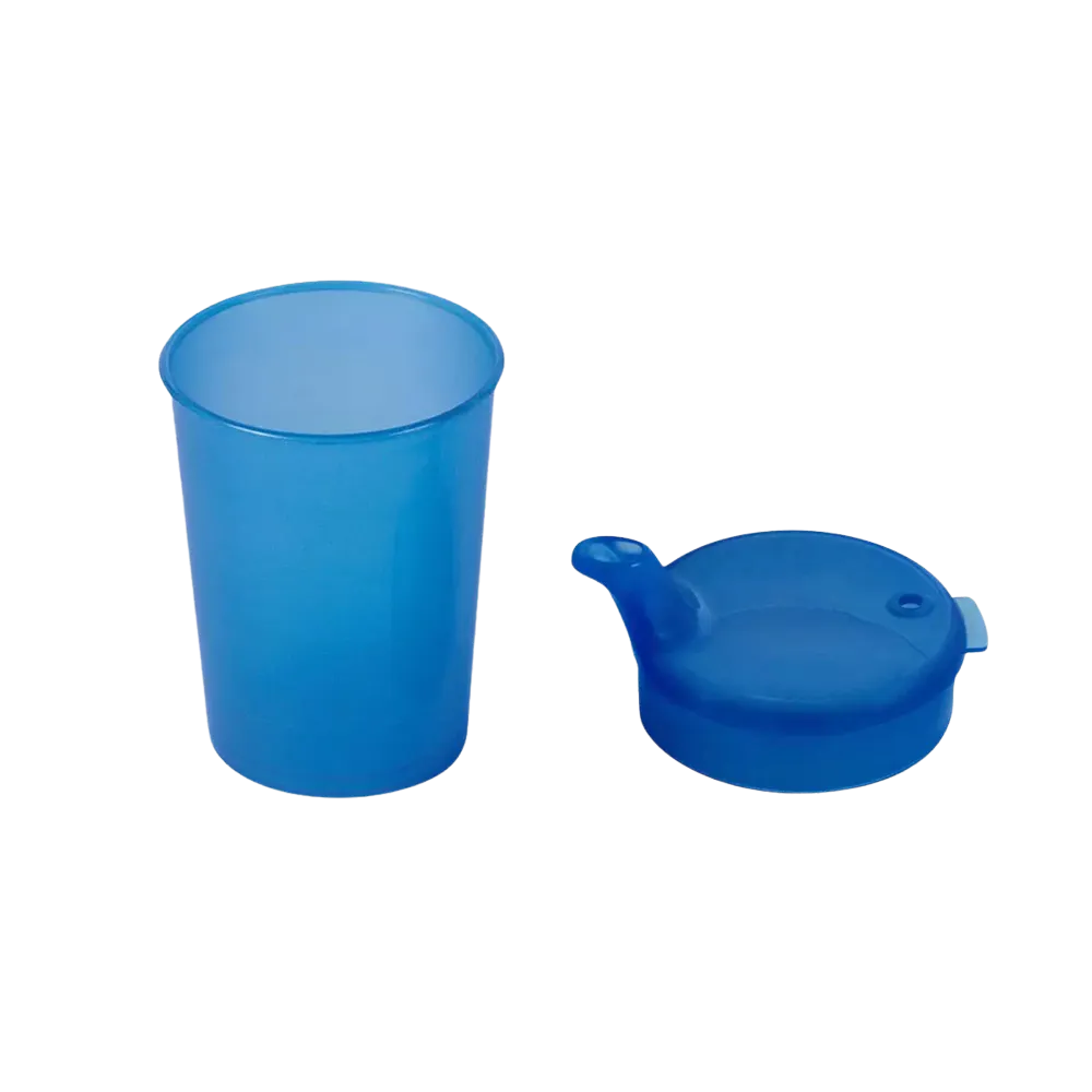 PP Schnabelbecher Oberteil und Unterteil SET, blau, 50 x 250 ml: Polypropylen Oberteil und Unterteil SET für 50 Schnabeltassen als Patientenbedarf kaufen.