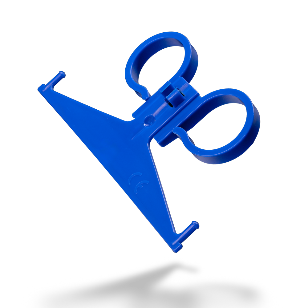 PP Urinbeutelhalterung, blau, Polypropylen