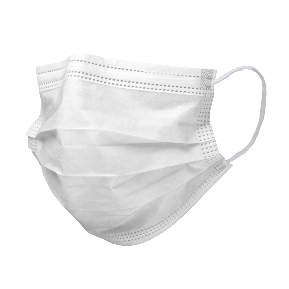 OP Maske, weiss, 3-lagig, Typ II, mit Elastikbändern, Basic-Plus: Vlies Mundschutz als medizinische Einwegmasken kaufen.