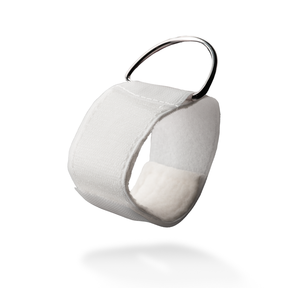 Gelenkmanschette, weiß, 30 x 5 cm: mit Filz gepolsterte Gelenkmanschette zur Hand und Fußfixierung als Patientenbedarf kaufen.