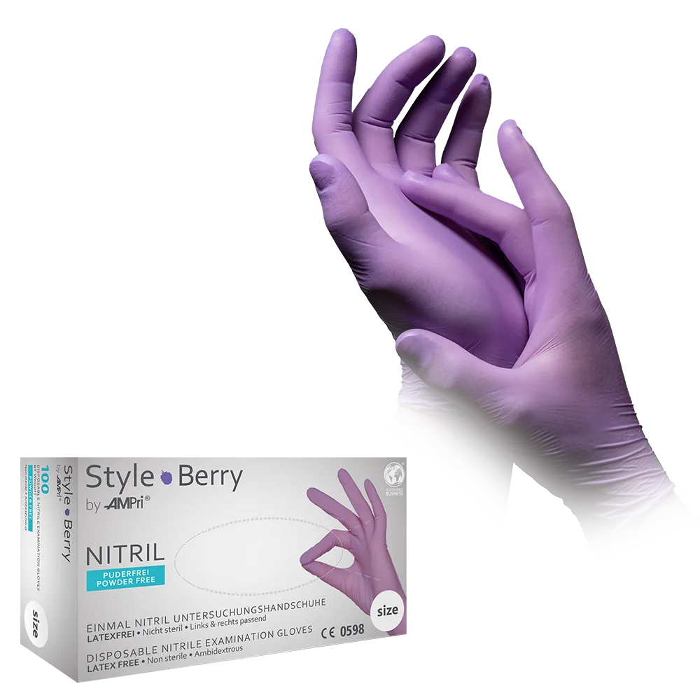Nitrilhandschuhe, lila, Größe XS, puderfrei, Style Berry by Med-Comfort