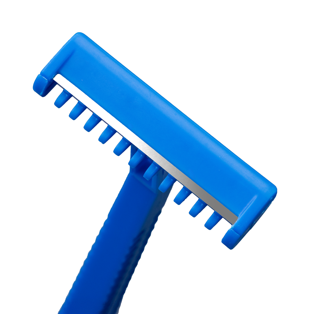 ABS Einweg Rasierer mit Edelstahl Klinge, 1-schneidig, Farbe Blau, Top-Comfort