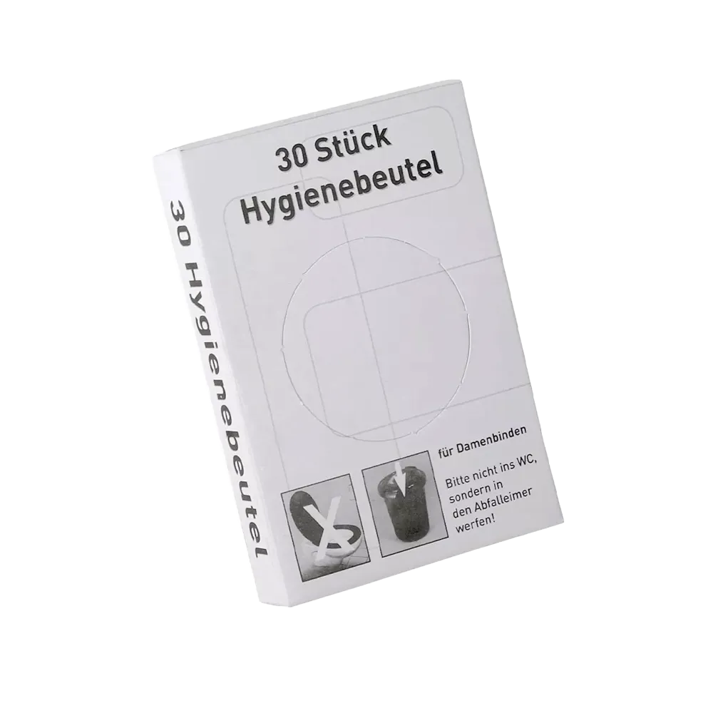 PE Hygienebeutel, weiß, 8 x 6 x 25,5 cm