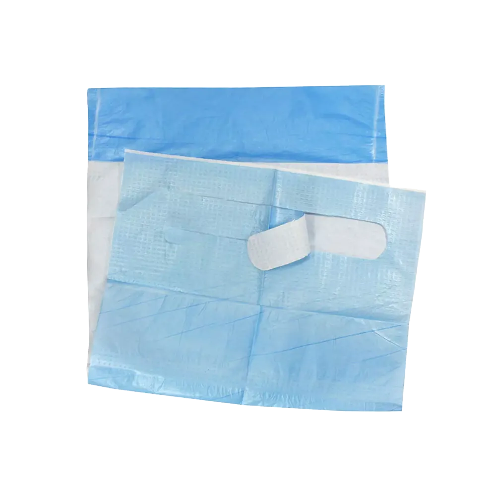 PE Einmal-Esslätzchen, 640 x 360 mm, weiß, blau, Med-Comfort