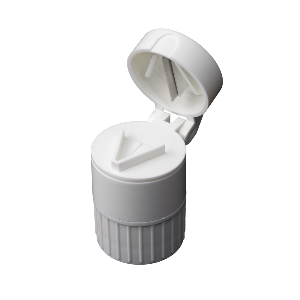 ABS 3-in-1-Tablettencrusher, weiß: Tablettencrusher aus Acryl Butadien Styrol zum Aufbewahren, Mahlen und Zerteilen von Tabletten kaufen.