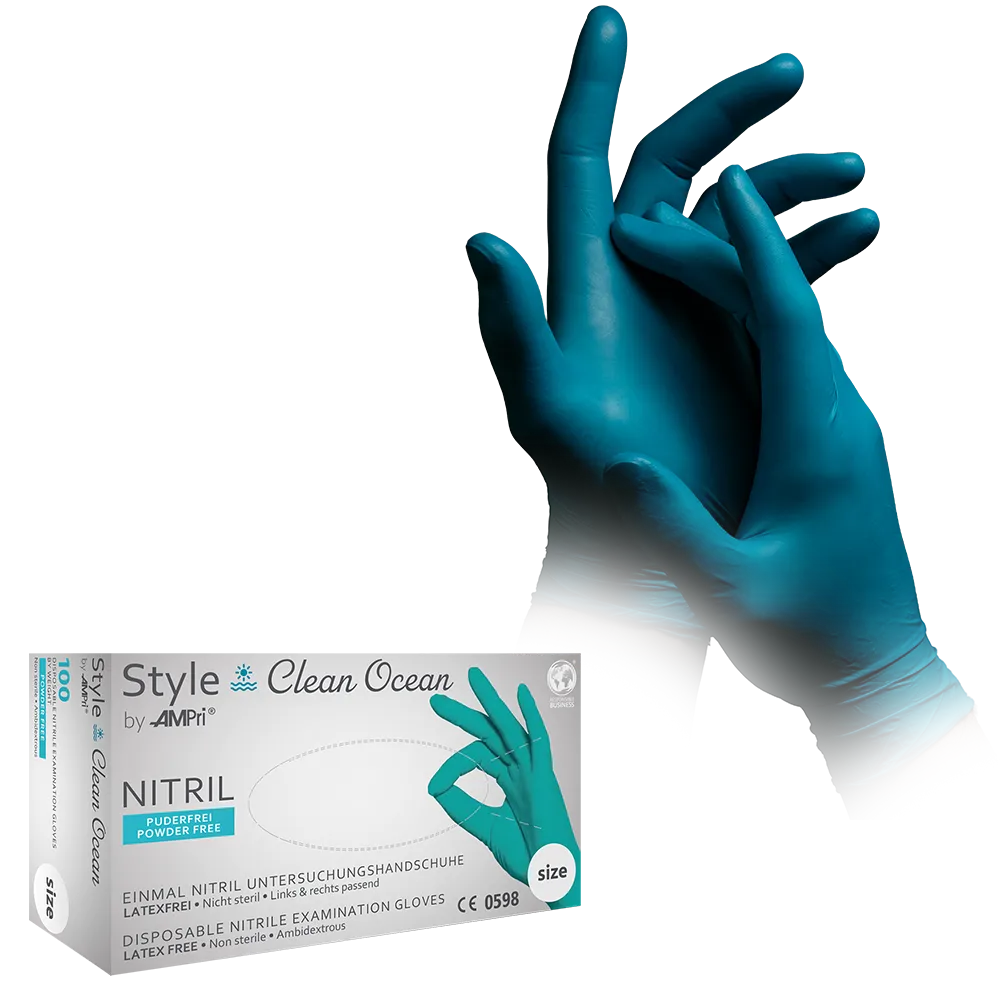 Nitrilhandschuhe, grün, Größe XL, puderfrei, Style CLEAN OCEAN by Med-Comfort