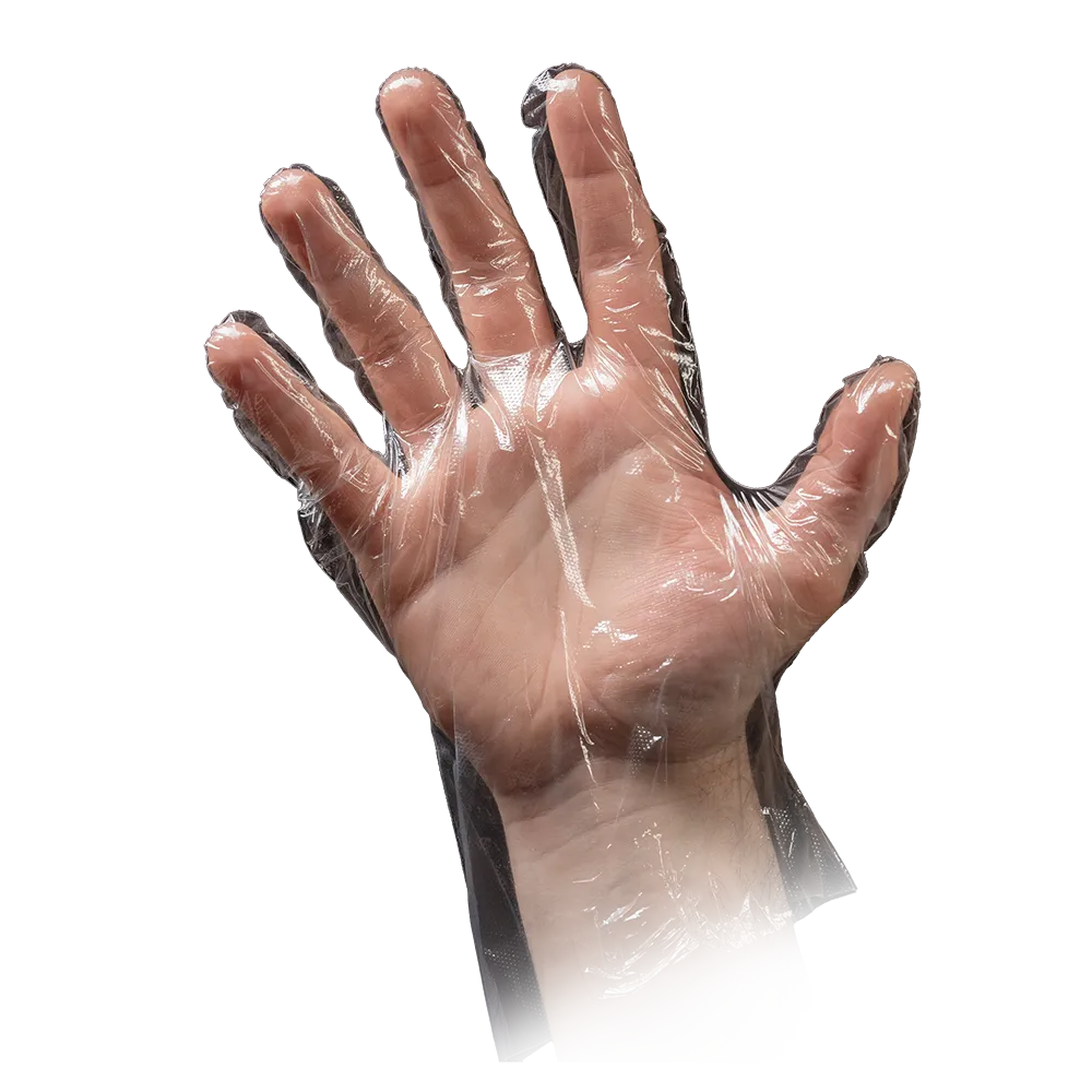 PE Handschuh, transparent, milchig, Größe S (Damen), gehämmert, Med-Comfort
