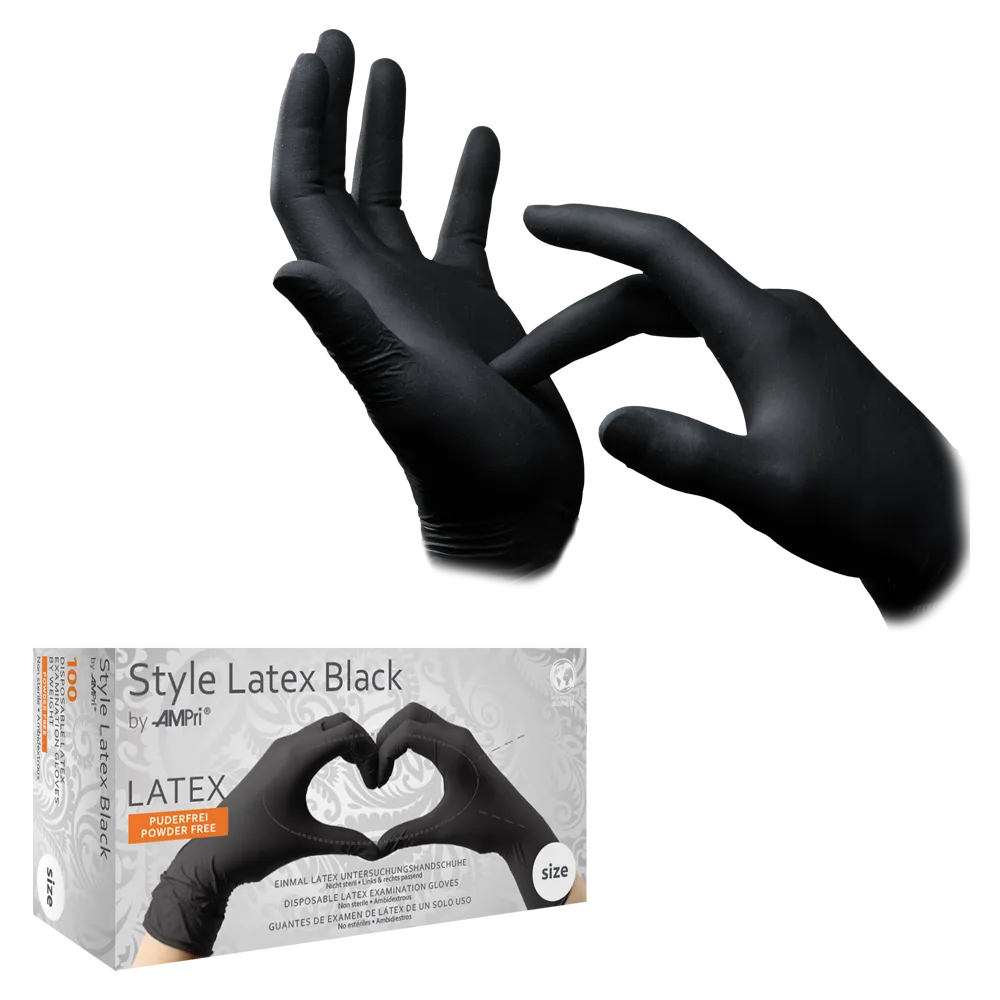 Latexhandschuhe, schwarz, Größe XL, puderfrei, Style Latex Black