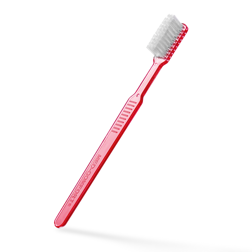 Dental PS Einmalzahnbürste mit Zahnpasta, Farbe bordeaux, rot, 15 x 2,6 cm, Med-Comfort: Polystyrol Einwegzahnbürste für Reisen und den Gebrauch vor zahnärtzlichen Behandlungen als Dentalbedarf kaufen.