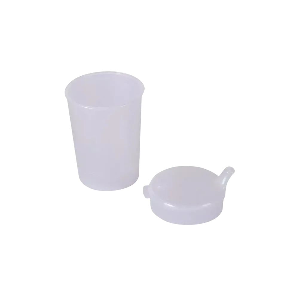 PP Schnabelbecher Oberteil und Unterteil SET, transparent, milchig, 50 x 250 ml: Polypropylen Oberteil und Unterteil SET für 50 Schnabeltassen als Patientenbedarf kaufen.