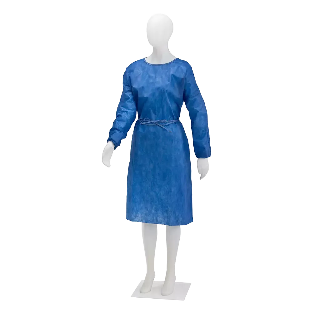 PP Einweg Besucherkittel, Größe L/XL, extragroß, Farbe blau, Vlies, Med-Comfort: Einmalkittel zum Binden, mit Trikotbündchen für einen sicheren Sitz am Arm kaufen.