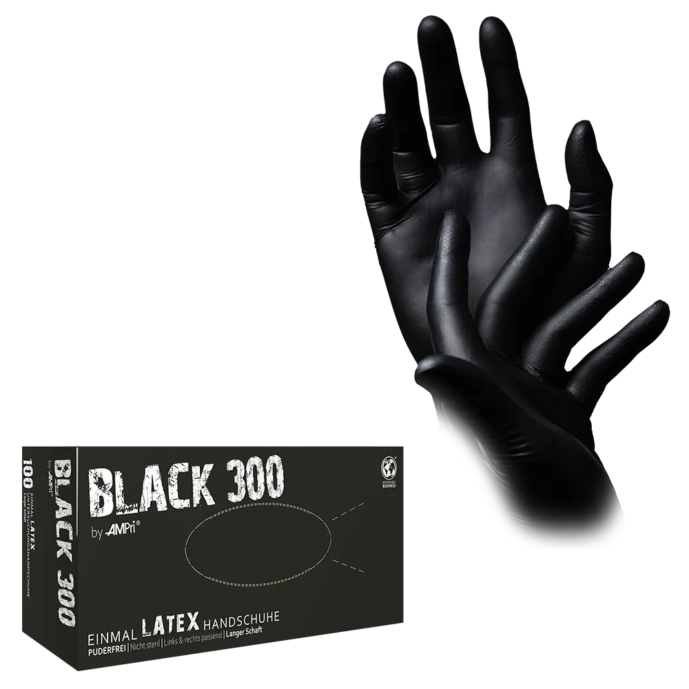 Latexhandschuhe mit Überlänge schwarz, Größe S, puderfrei, Black 300 Latex: Latex Einweghandschuhe als Untersuchungshandschuhe & Schutzhandschuhe kaufen.