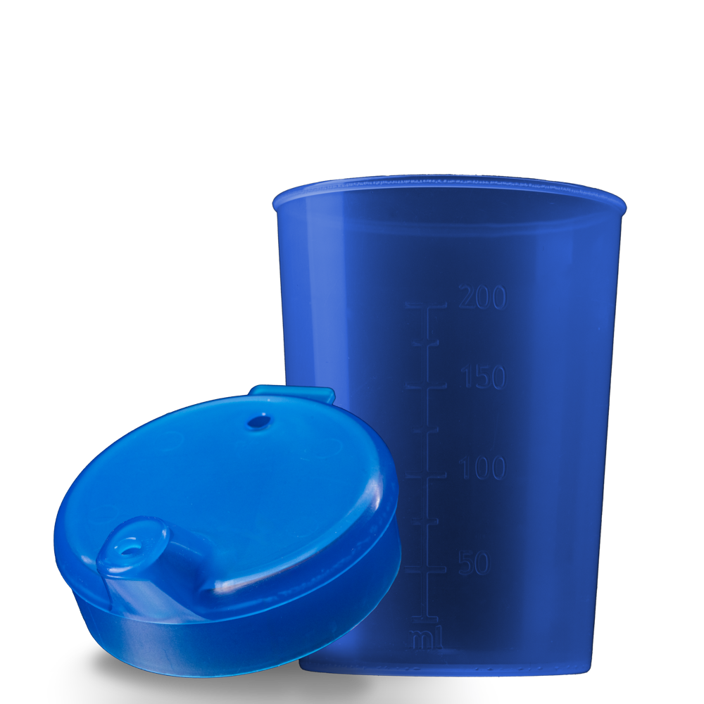 PP Schnabelbecher Oberteil und Unterteil SET, blau, 50 x 250 ml: Polypropylen Oberteil und Unterteil SET für 50 Schnabeltassen als Patientenbedarf kaufen.