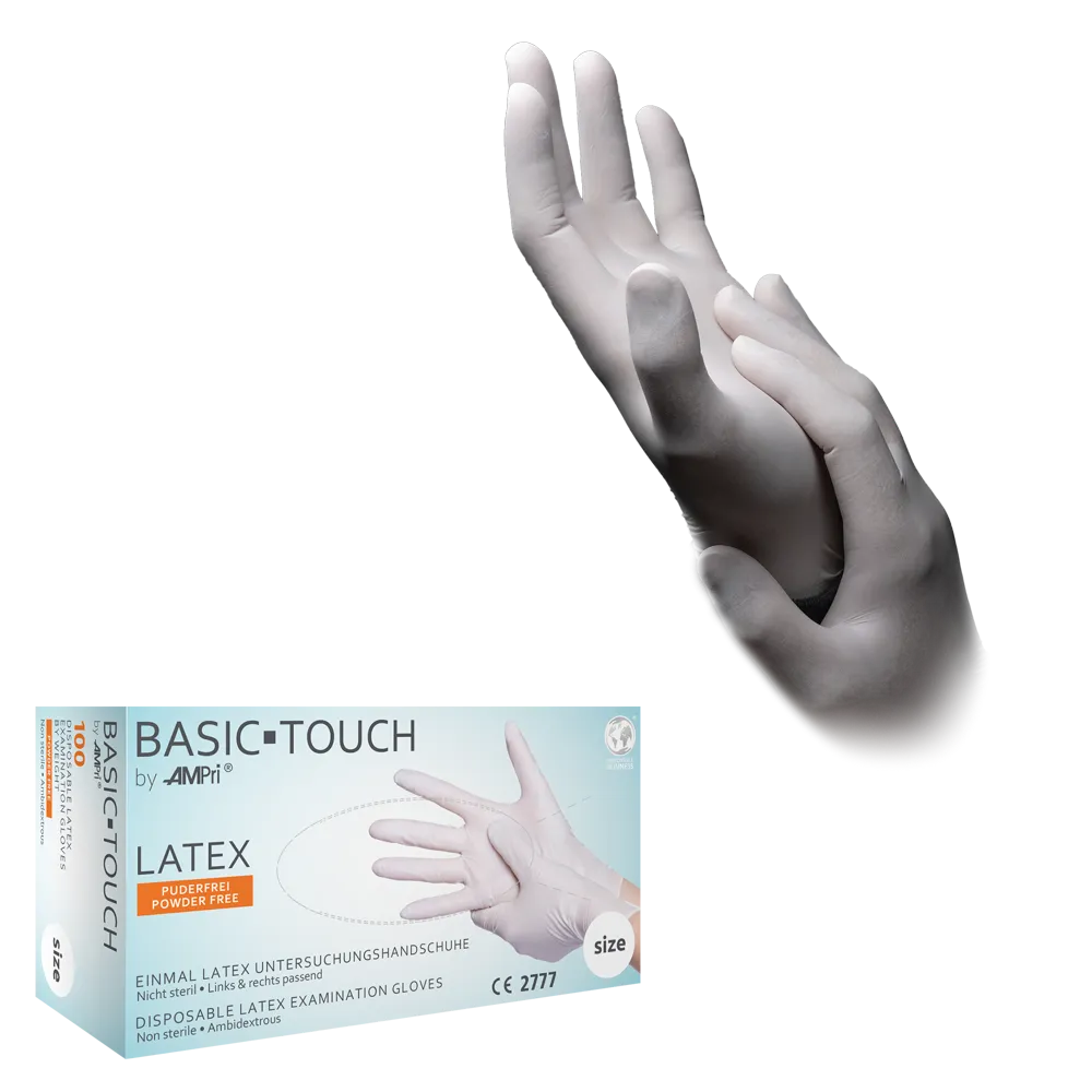 Latexhandschuhe, weiß, Größe S, puderfrei, Basic-Touch