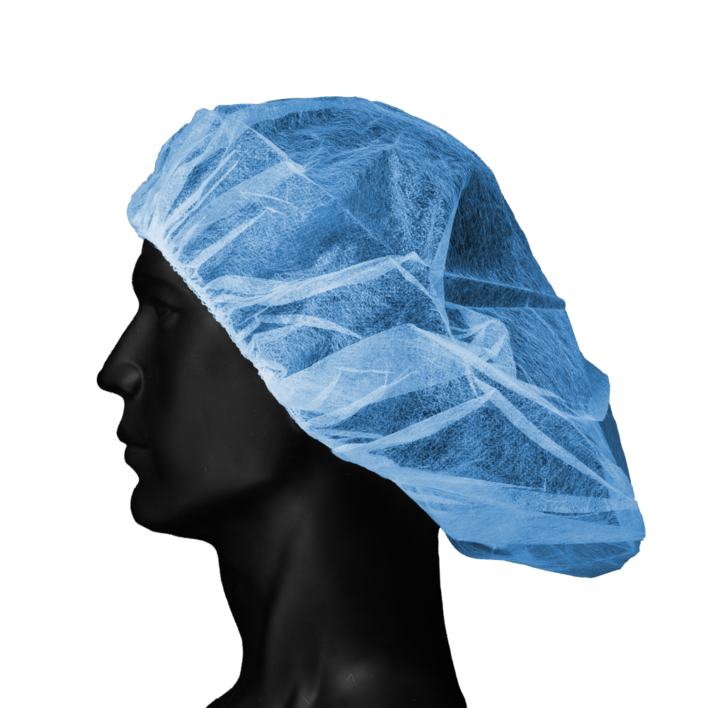 Baretthaube aus Polypropylen, Größe M, hellblau, blau, Med-Comfort: Einweg Kopfbedeckung als Hygieneschutz kaufen.
