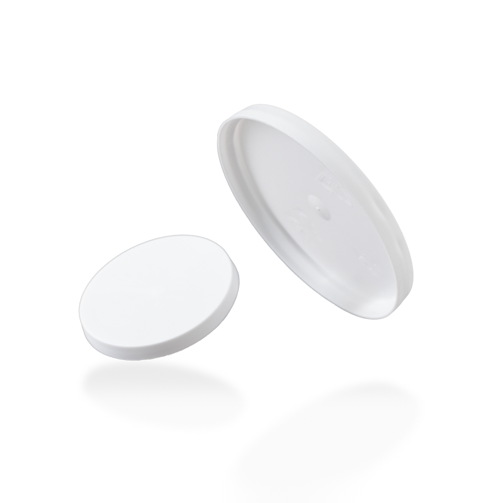PE Einweg Deckel für Medizinbecher L-09170, weiß: Einmal Deckel aus Polyethylen als medizinisches Zubehör für passenden Becher kaufen.
