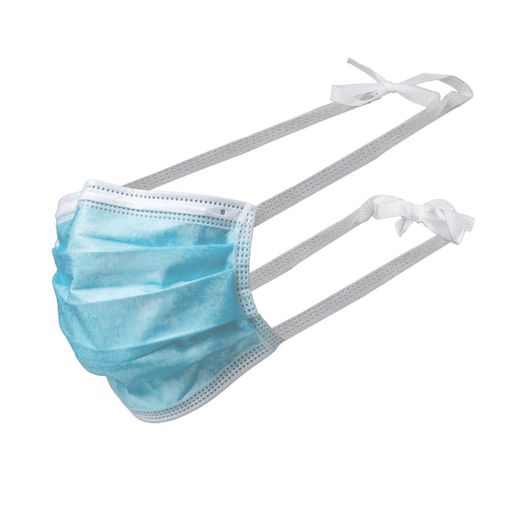 OP Maske zum Binden, blau, 3-lagig, Typ II, Basic-Plus