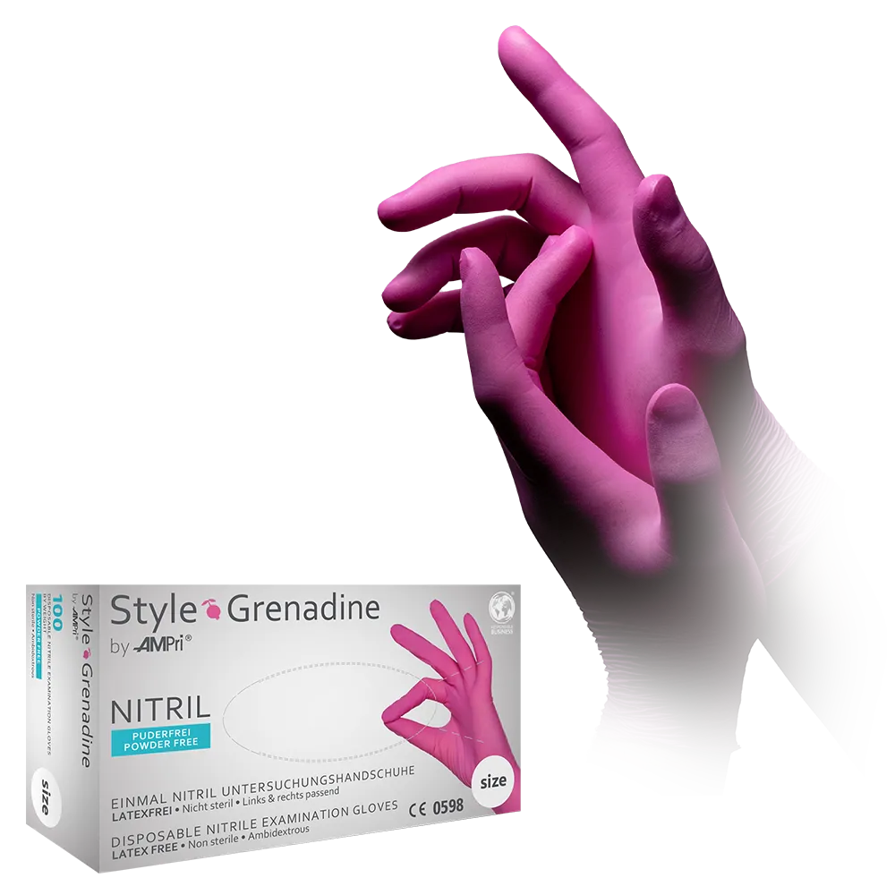 Nitrilhandschuhe, magenta, pink, Größe S, puderfrei, Style Grenadine by Med-Comfort