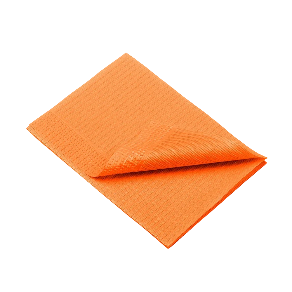Dental Einweg Patientenservietten, 33 x 45 cm, Farbe orange: 1- oder 2-lagige Dentalservietten für den Einsatz bei Zahnbehandlungen als Praxisbedarf kaufen.