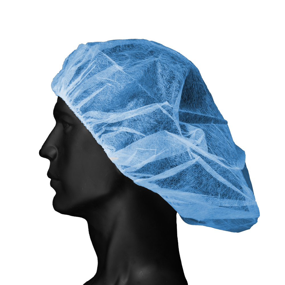 Baretthaube aus Polypropylen, Größe M, hellblau, blau, Med-Comfort: Einweg Kopfbedeckung als Hygieneschutz kaufen.