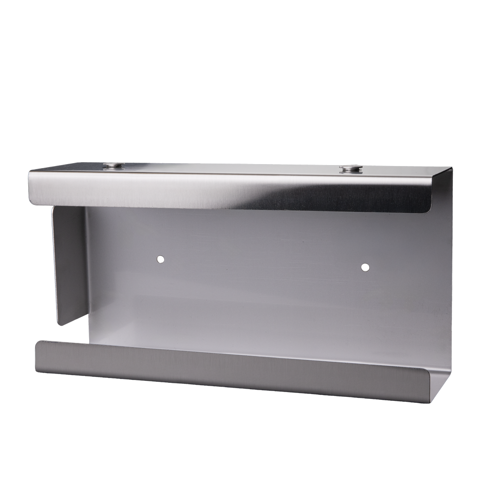 Einmalhandschuh Spender, Handschuhhalterung, 250 x 130 x 75 mm, Edelstahl: passender Spender aus Edelstahl für Handschuhboxen oder Standardboxen als Zubehör für Einwegartikel kaufen.