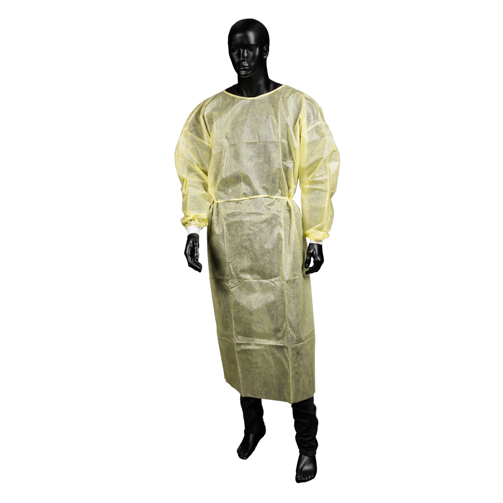 Vlieskittel mit PE-Beschichtung, Größe L, XL, Farbe gelb, Vlies, Med-Comfort