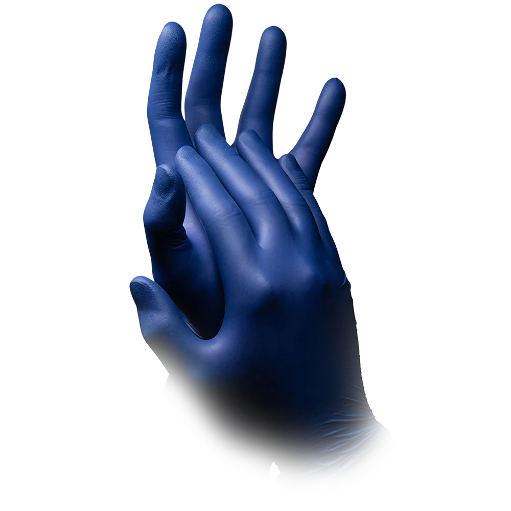 Nitrilhandschuhe, metallblau, blau, Größe M, puderfrei, Epiderm 