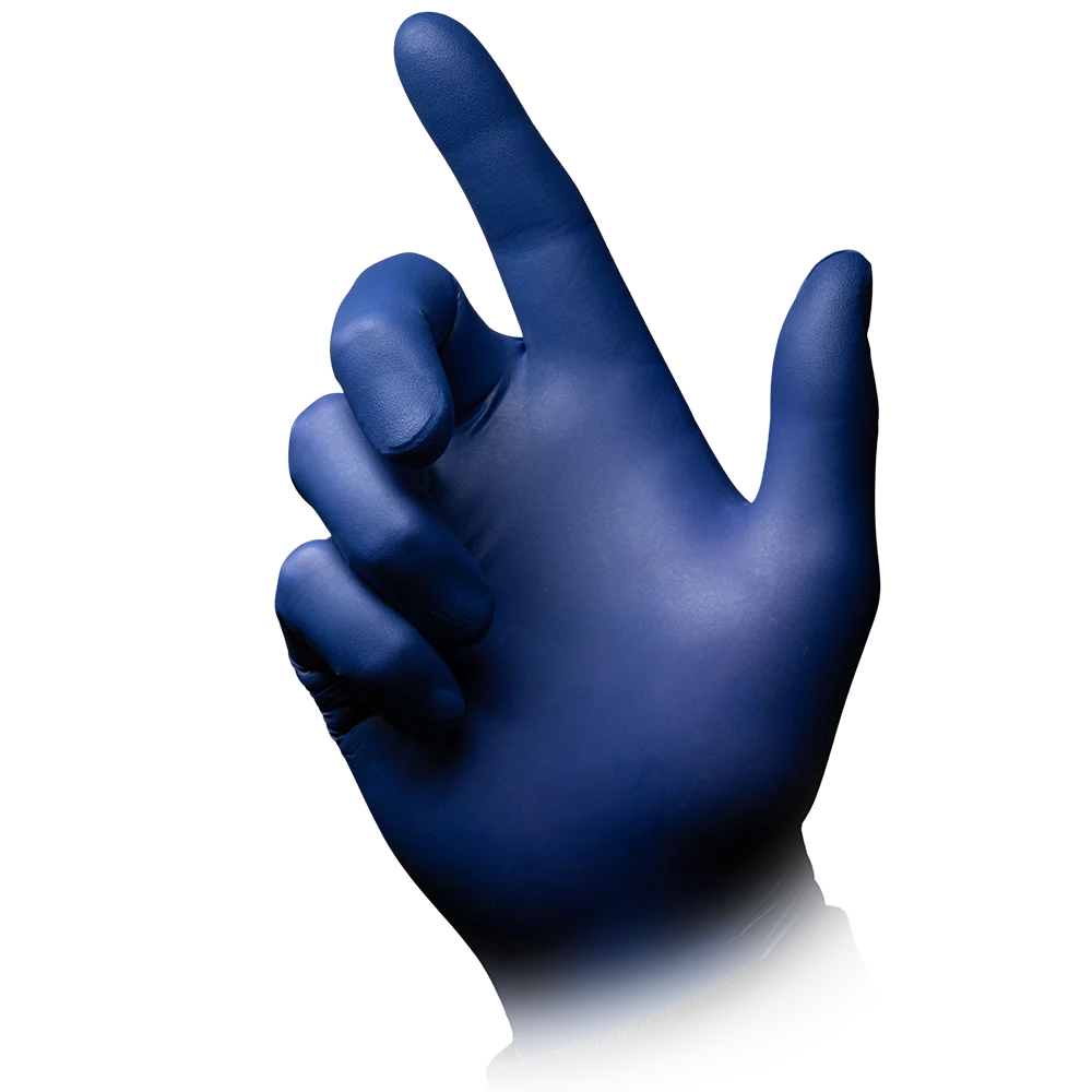 Nitrilhandschuhe, metallblau, blau, Größe M, puderfrei, Epiderm 