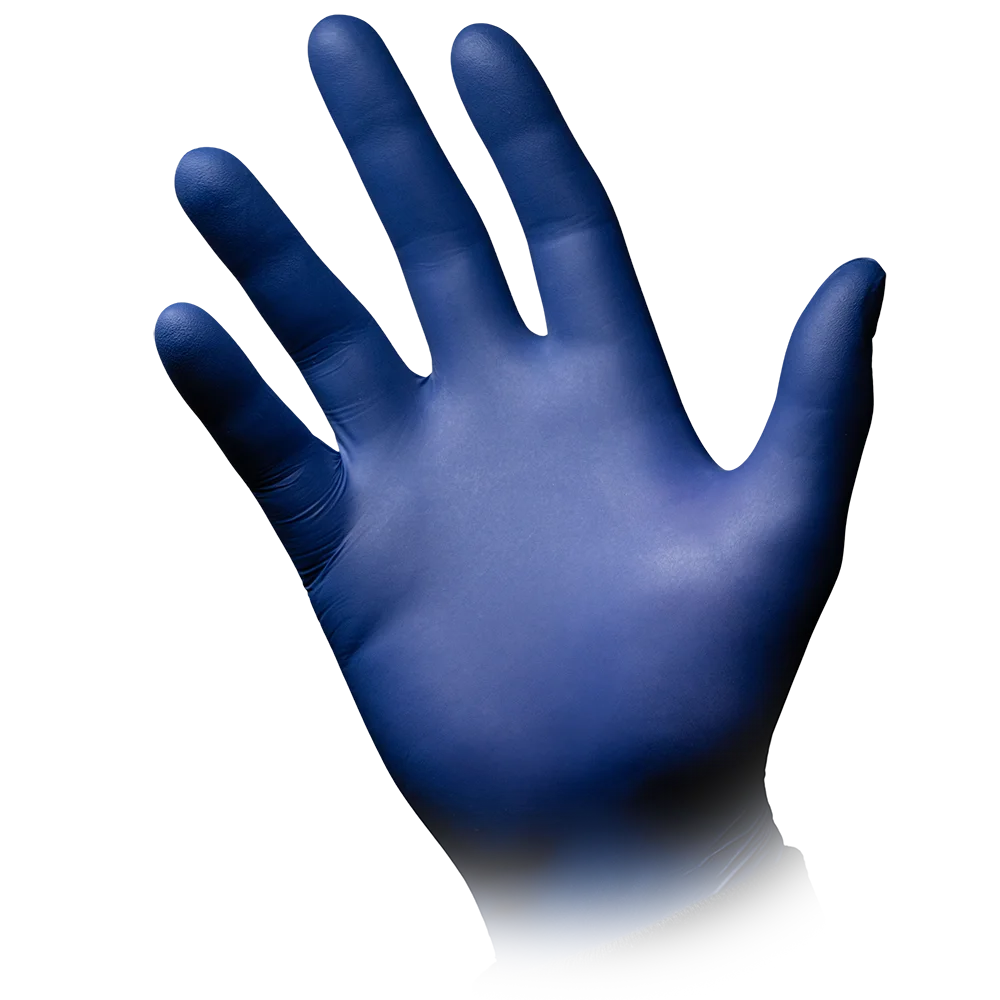 Nitrilhandschuhe, metallblau, blau, Größe M, puderfrei, Epiderm 