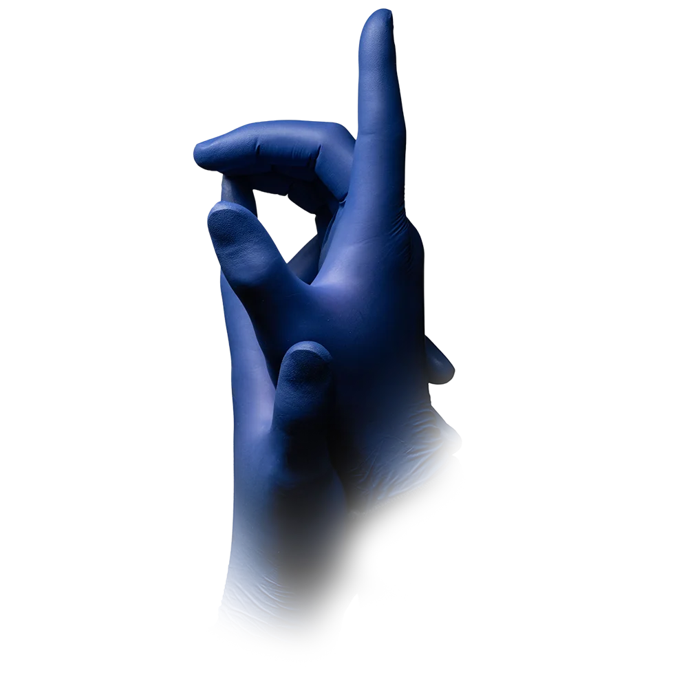 Nitrilhandschuhe, metallblau, blau, Größe M, puderfrei, Epiderm 