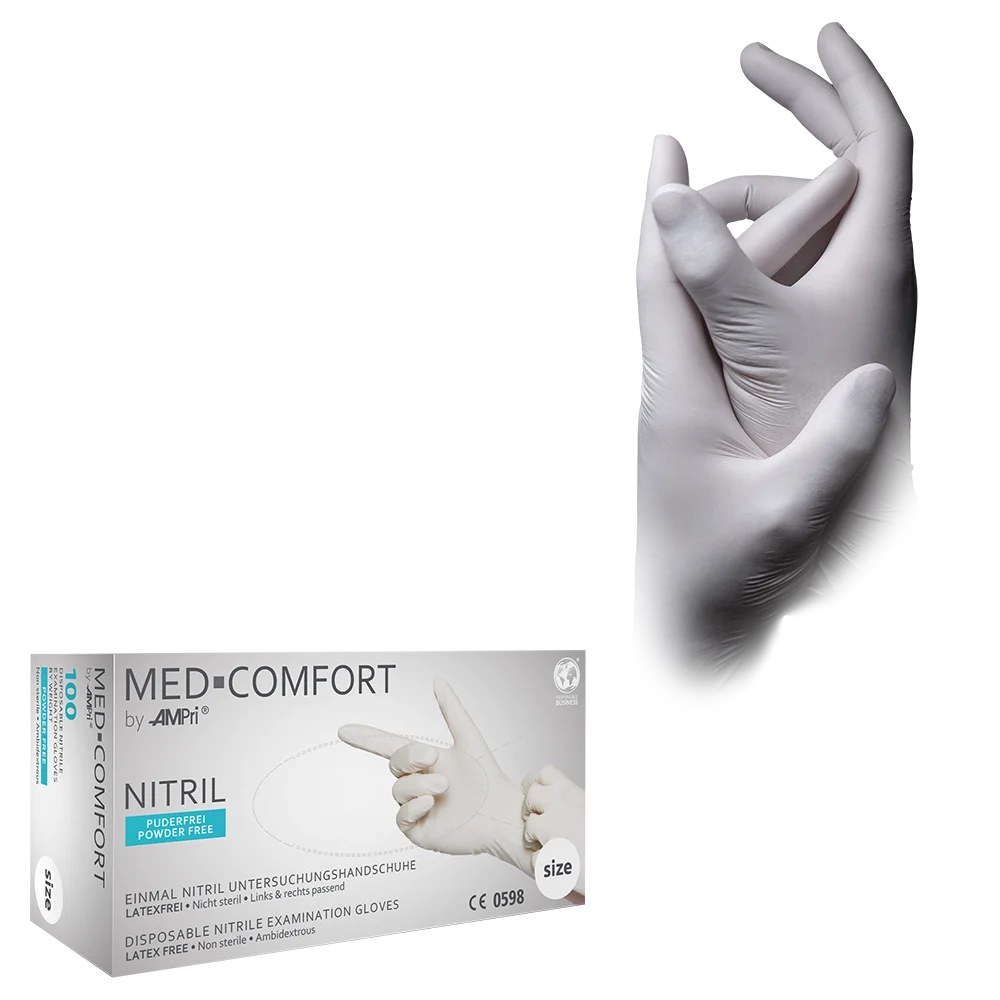 Nitrilhandschuhe, grün, Größe M, puderfrei, Nature Gloves by Med