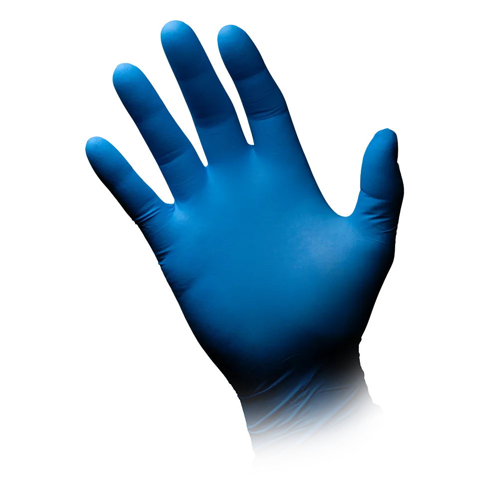 Starker und langer Nitrilhandschuh, blau, Größe M, puderfrei, Med 