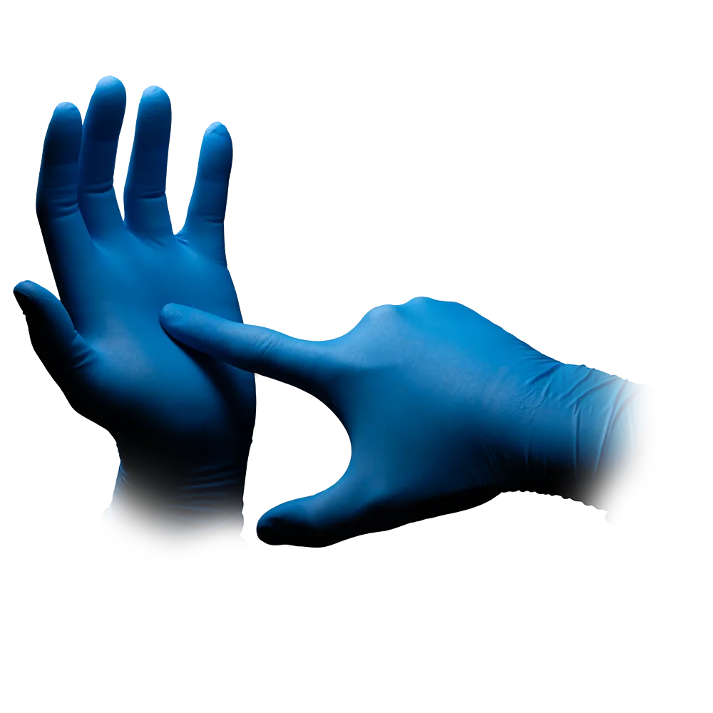 Starker und langer Nitrilhandschuh, blau, Größe M, puderfrei, Med 