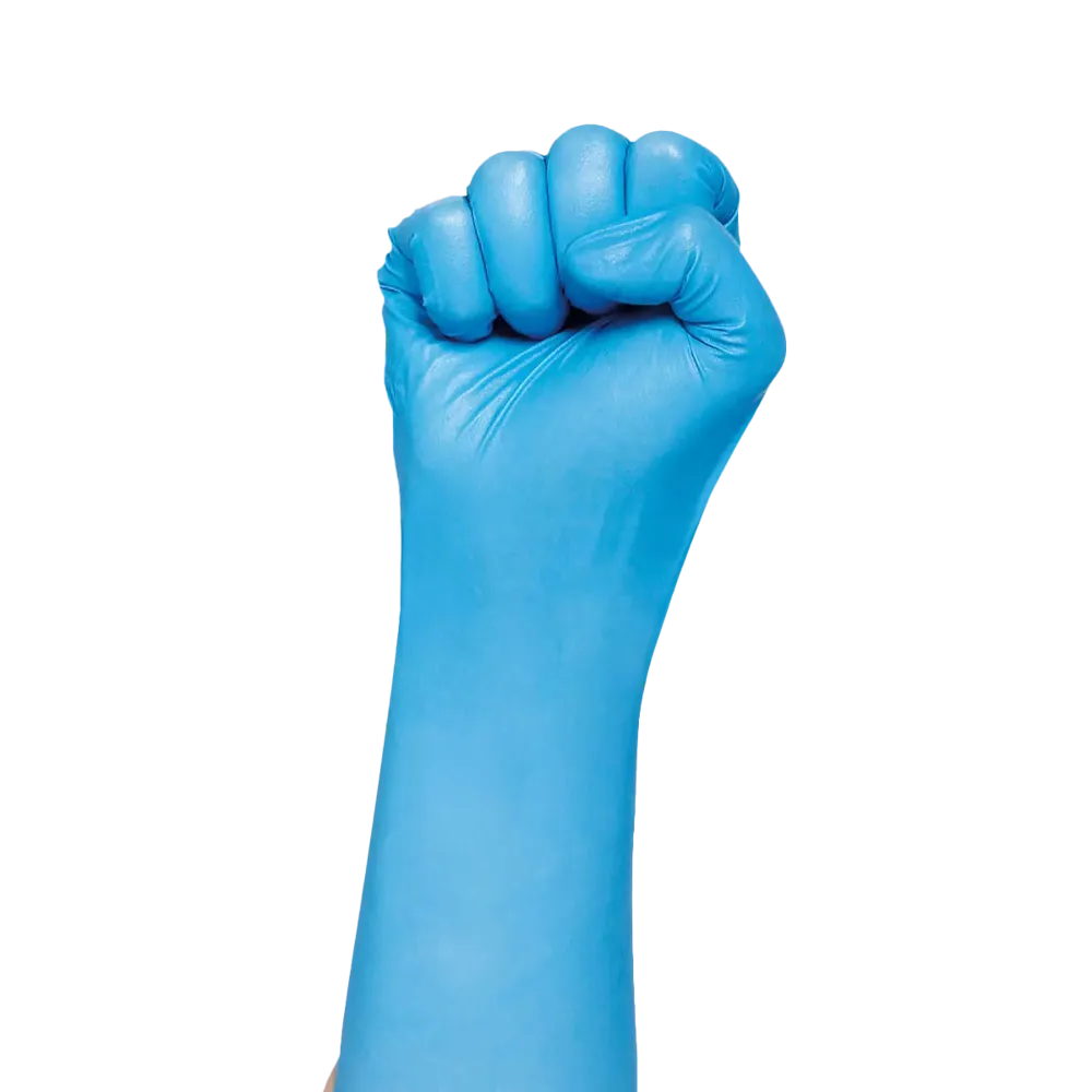 Starker und langer Nitrilhandschuh, blau, Größe M, puderfrei, Med 