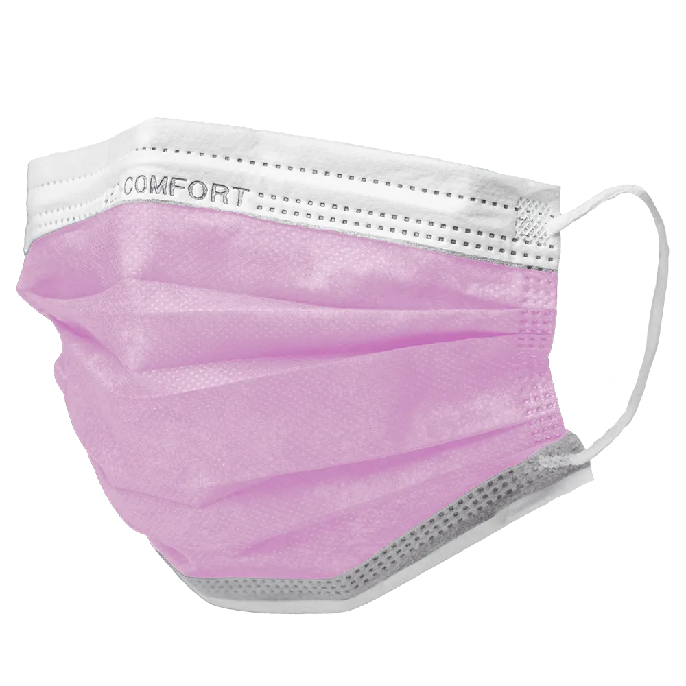 OP Maske, pink, Typ IIR, Med-Comfort: Vlies Mundschutz als 