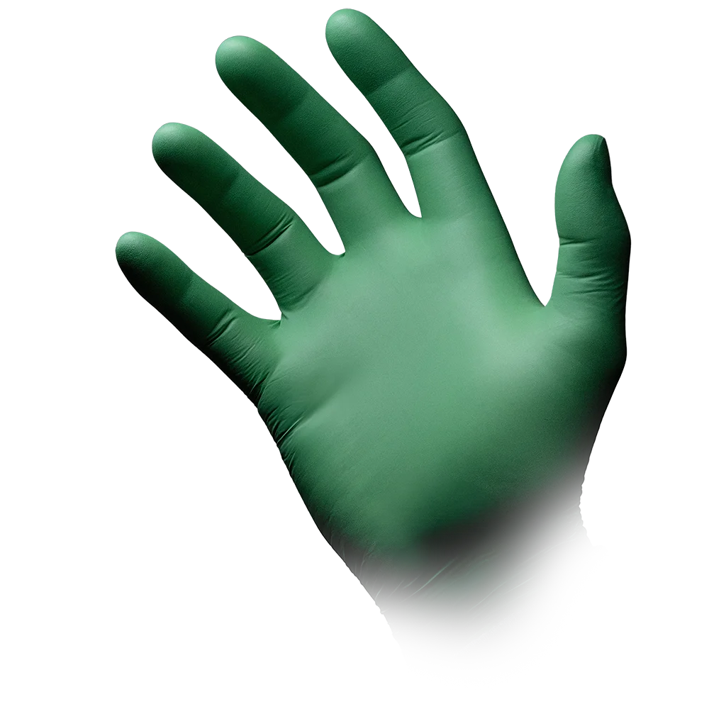 Nitrilhandschuhe, grün, Größe M, puderfrei, Nature Gloves by Med 