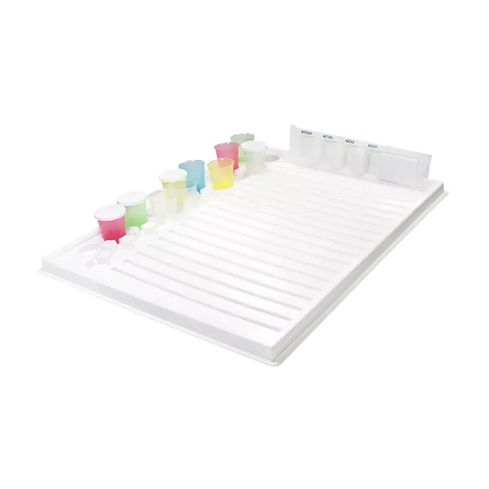Tablettencrusher, transparent, milchig, blau, Med-Comfort: einfach 