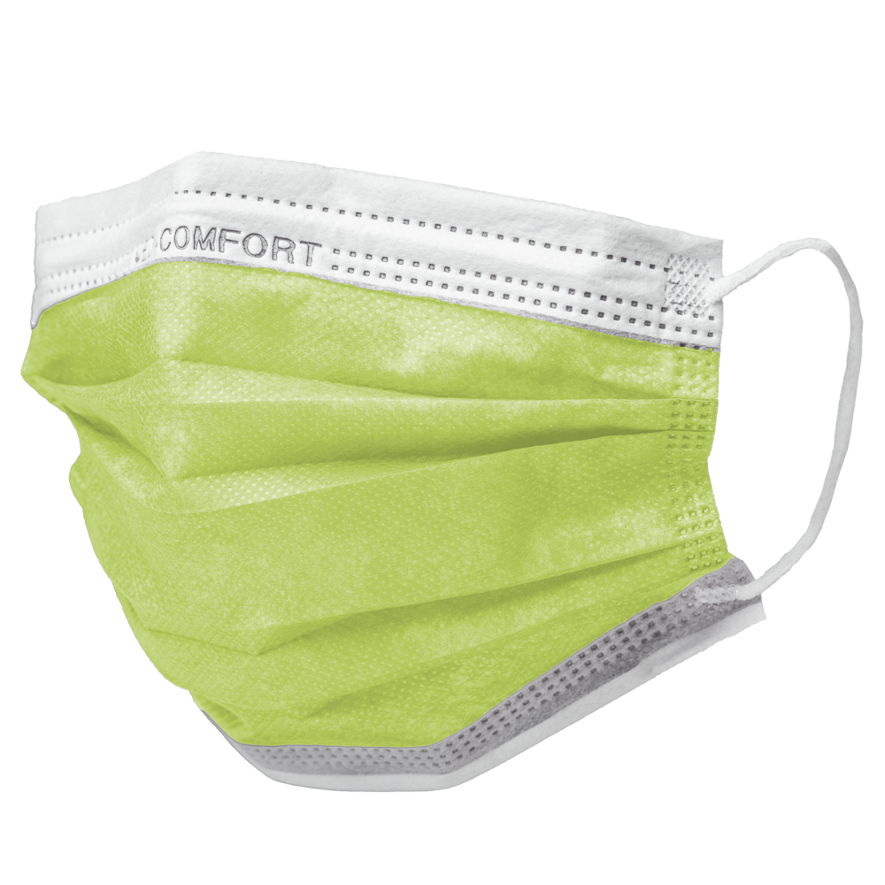 OP Maske, lime, grün, Typ IIR, Med-Comfort: Vlies Einwegmaske als Mund Nase Schutz kaufen.