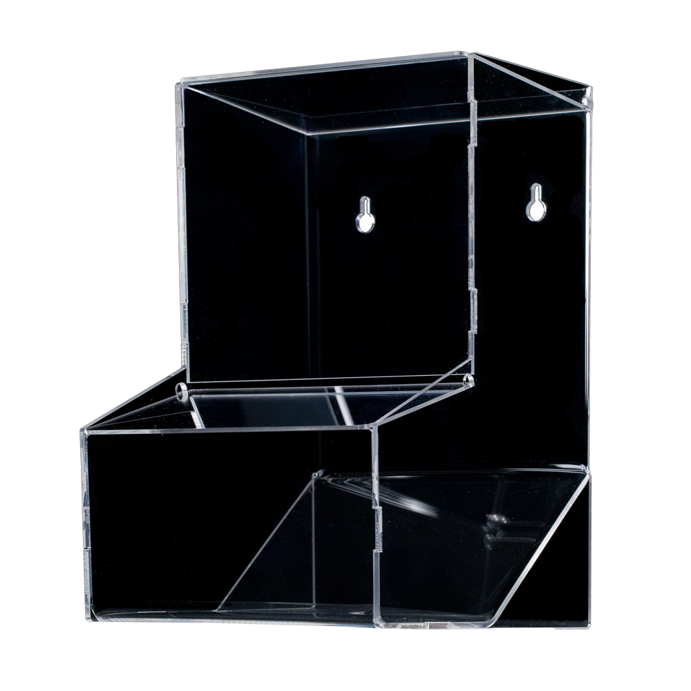 Universalspender, 172 x 270 x 190 mm, transparent, milchig, Acryl: Spender für hygienische und einfache Einzelentnahme passend für Klipphauben, Ärmelschoner, Zahnbürsten, Gehörschutz etc. kaufen.